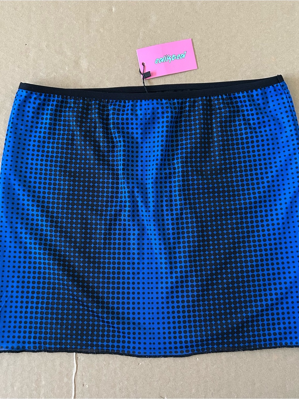 Dolls Kill Edikted X-Ray Printed Mini Mesh Skirt Polka Dot Size XL Festival Rave